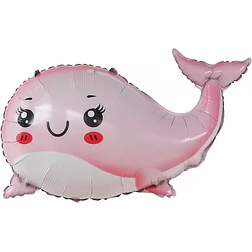 Шар Фигура Маленький кит Розовый
